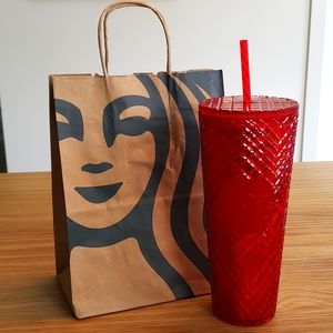 ❤Starbucks red jewel studded cold cup tumbler